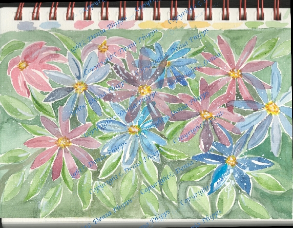 Blue and Purple Daisies<br>© Denia Phipps